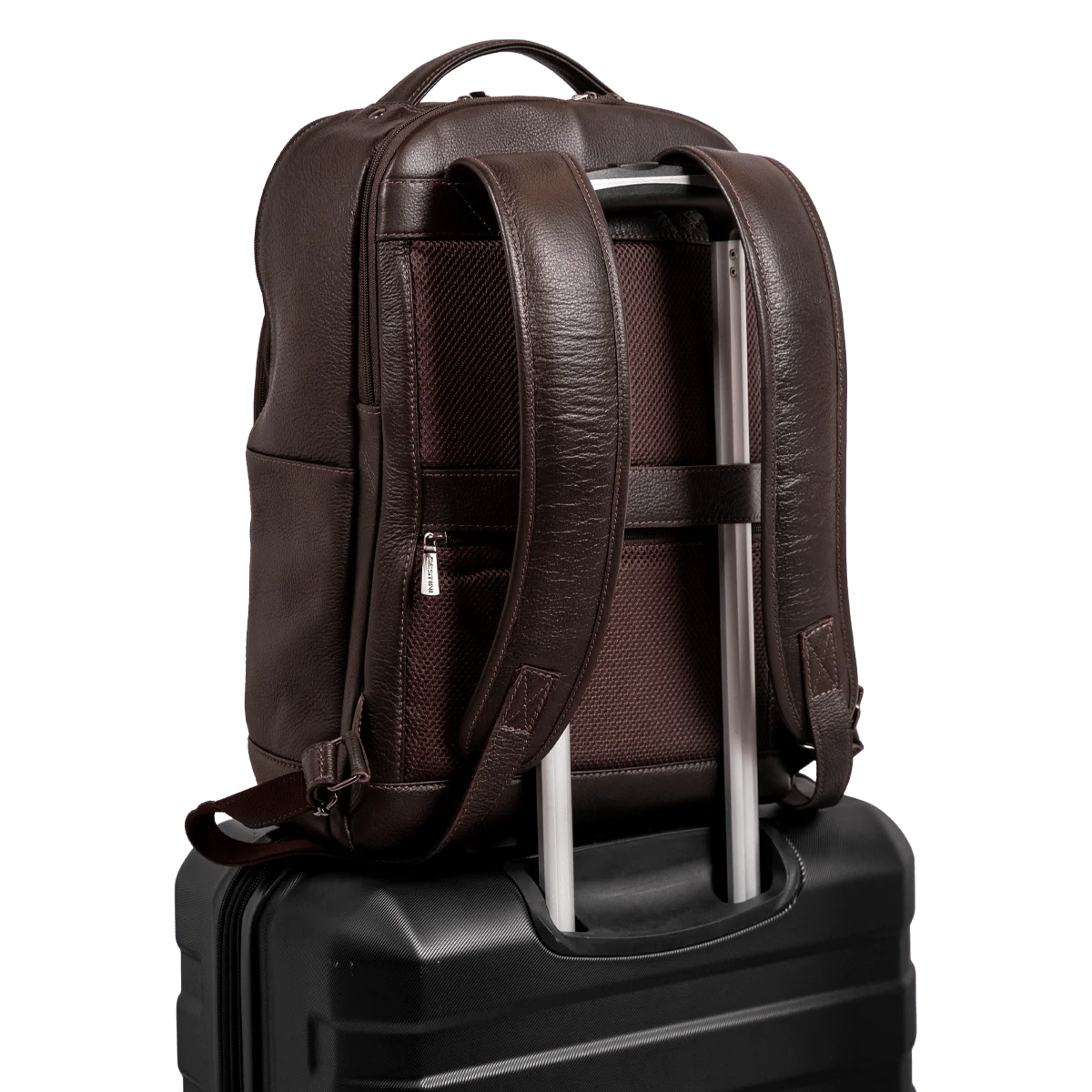 Mochila Slim 2 Compartimentos Notebook 15,6 Sestini Prime Couro - Café