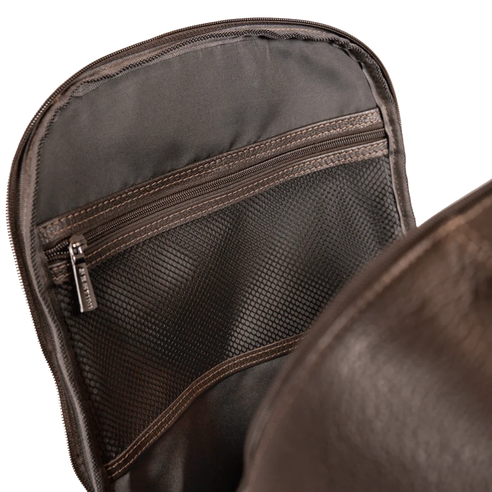 Mochila Slim 2 Compartimentos Notebook 15,6 Sestini Prime Couro - Café