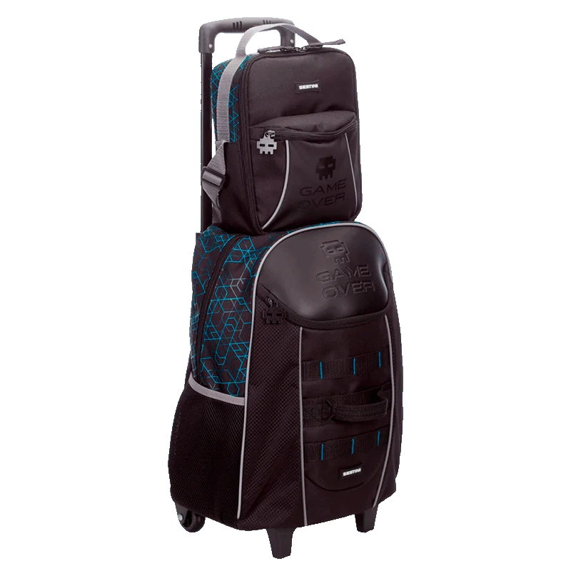 Mochila de Rodinhas Grande Sestini X Game Over - Colorido