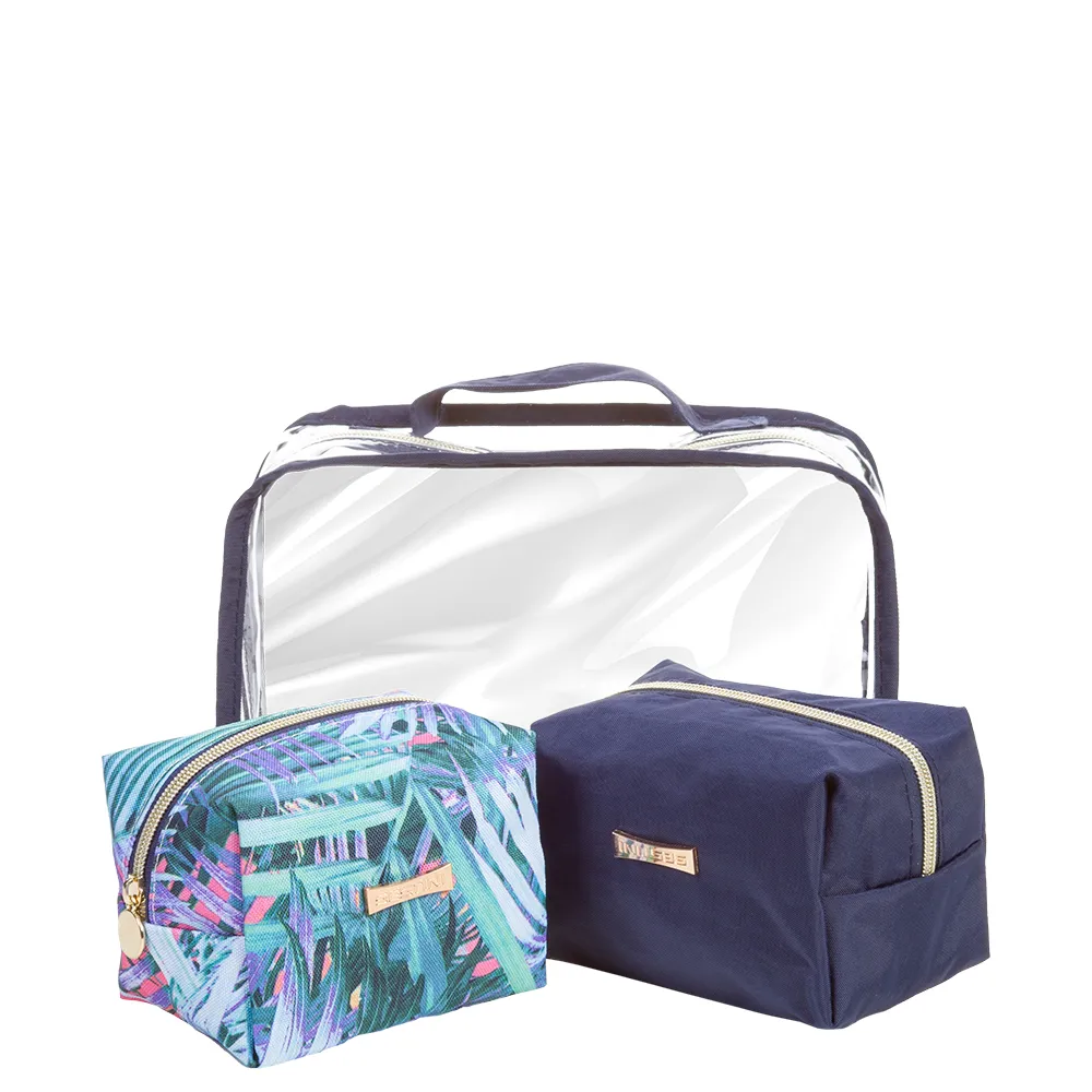 Necessaire 3 Peças Colorido - Folhas