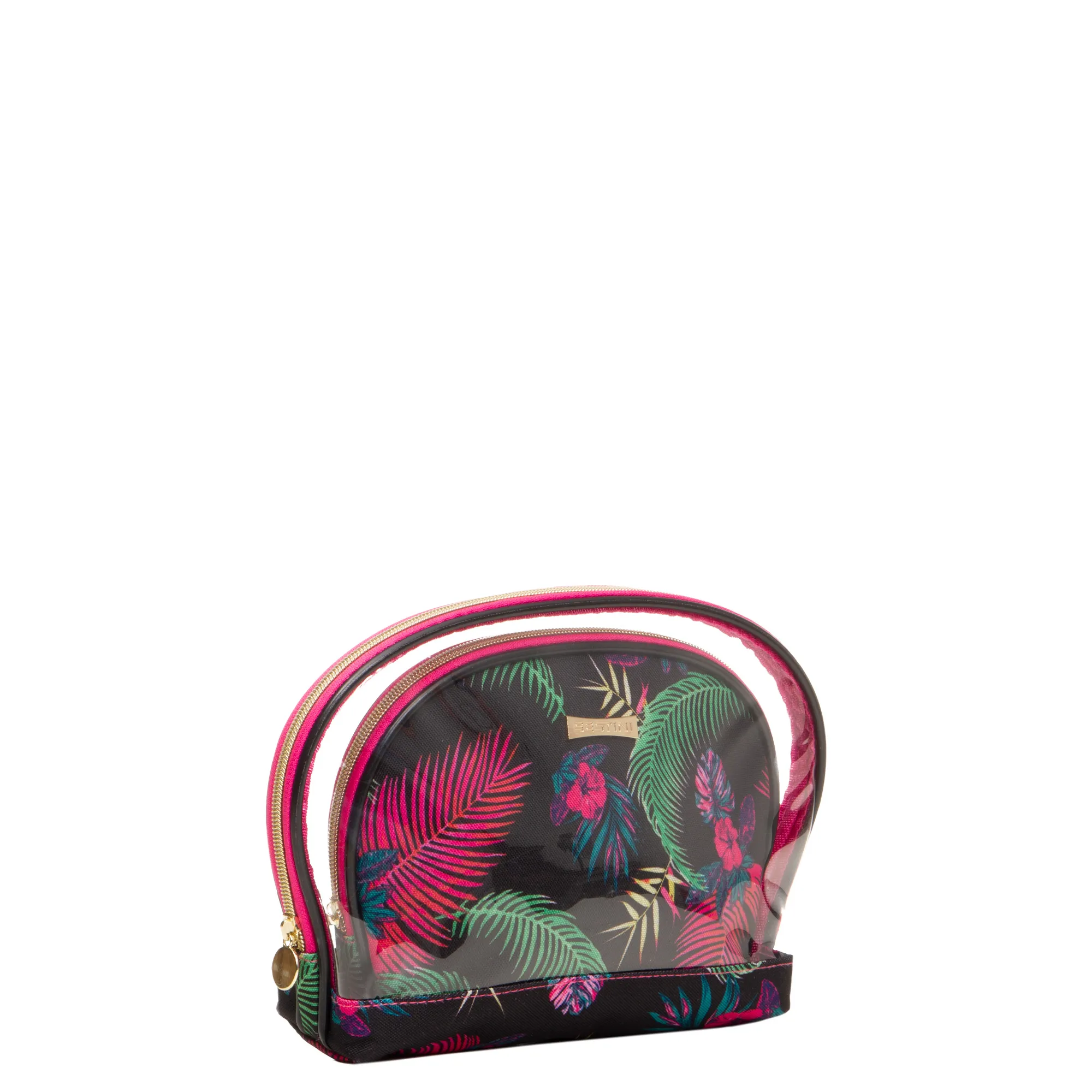 Necessaire Basica 2 Peças Preto - Floral