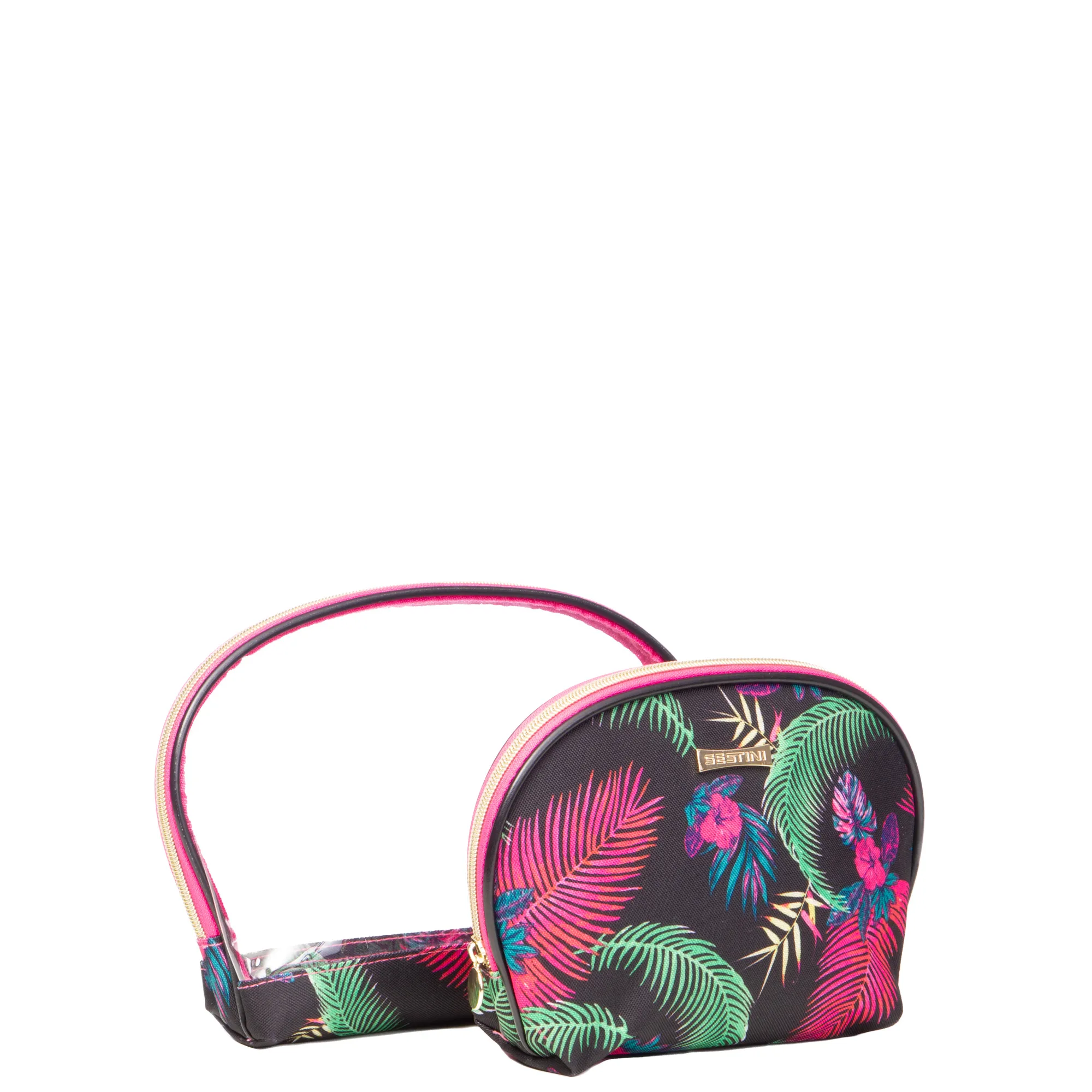 Necessaire Basica 2 Peças Preto - Floral