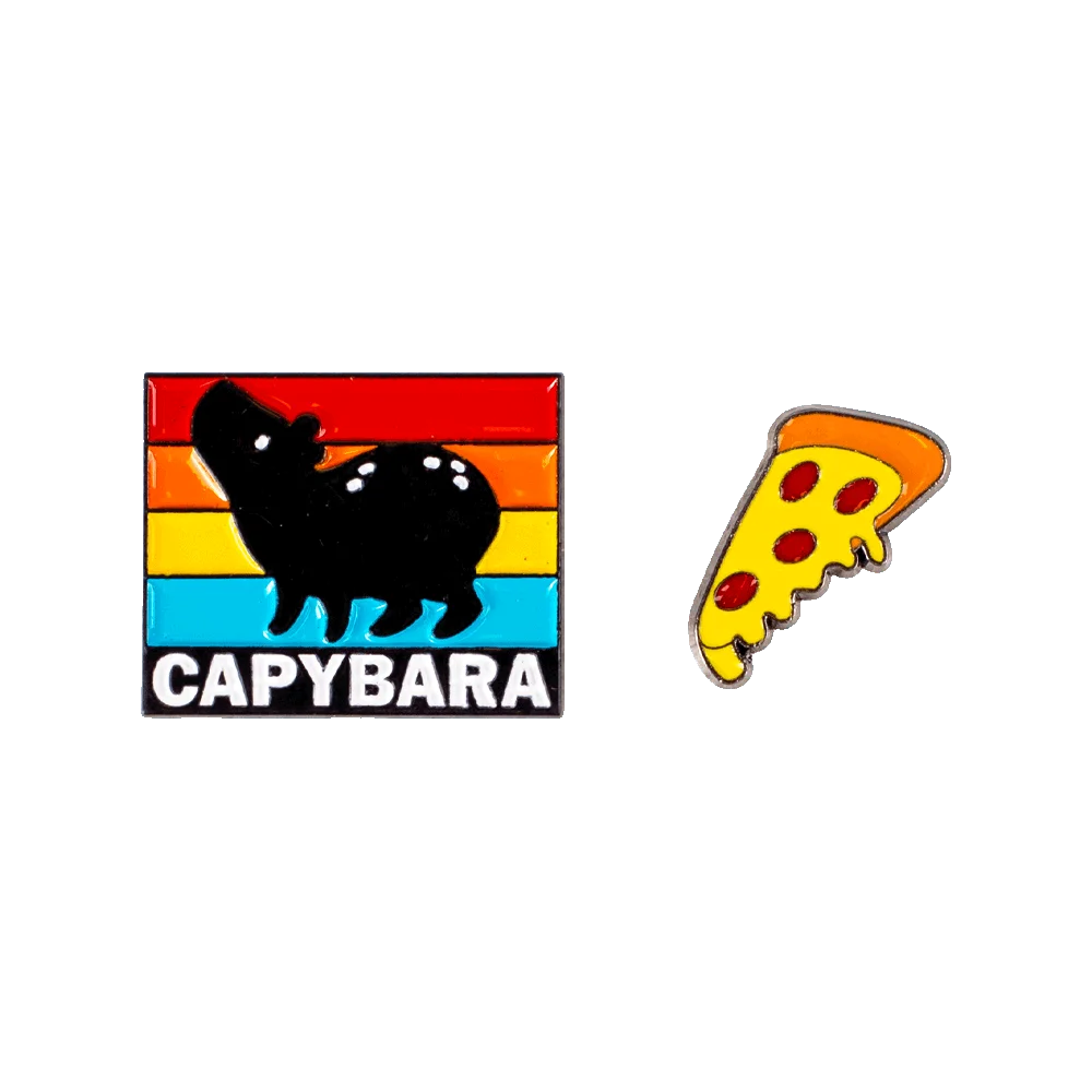 Pins De Metal Sestini Studio - Capivara E Pizza